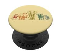 African Big Five Wildlife Sketch Leone Elefante Rhino Art PopSockets PopGrip Adesivo