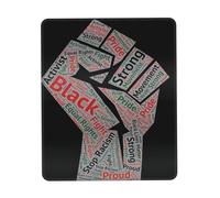 African Black Power Black Pride Mouse Pad Bordi Cuciti Tappetino per Mouse Portatile Mousepad per Computer Ufficio Accessori Scrivania 25X30Cm
