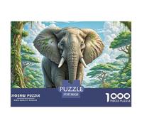 African Elephant 1000 Piece Jigsaw Puzzle For Adults Challenging Game Stress Relief Puzzle Exercise The Memory of The Brain for Adults And Kids, Age 12 Years Up 38x26cm/1000pcs
