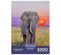 African Elephant, Gioco Di Puzzle Da 1000 Pezzi, Esperienza Creativa E Rilassante, Perfetto Per Decorazioni O Regalo, Adatto Dai 12 Anni, Painted Style Animal, 70x50cm/1000pcs