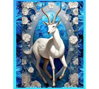 AFRICAN GAZELLE COMPOSITION NOTEBOOK Diary Journal Workbook -Blue Ice Floral- Wildlife Wild Animal Nature Deer Stag Art Gift: ֍7.25x9.5 Wide Rule֎ ... Homeschool High School Ivy League University