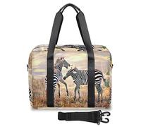 African Grasslands Zebrato Borsone da viaggio per donne e uomini Zebra Weekend Borse da notte 32 L Large Holdall Tote Borsa da cabina per sport palestra yoga, Colore, 32 L, Organizer per borse