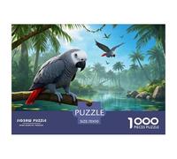 African Grey Parrot 1000 Piece Jigsaw Puzzle For Adults Educational Games Stress Relief Puzzle Cultivate The Spirit of Teamwork for Men, Women, Elders, Seniors 70x50cm/1000pcs