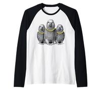 African Grey Parrot Rap Old School Retro Streetwear Anni '80 '90 Maglia con Maniche Raglan