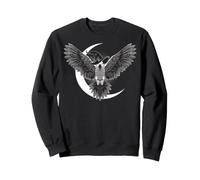 African Grey Parrot Witch Hat Crescent Moon Spaventoso Spettrale Felpa