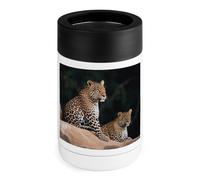 African Leopard On Rock Can Cooler 340,2 g isolato in acciaio inox Cooler può coprire in acciaio inox supporto per bevande regali per uomini donne compleanno Natale
