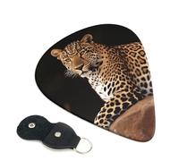 African Leopard On Rock - Confezione da 6 plettri per chitarra con supporto, plettri per chitarra personalizzati, antiscivolo, portatili, ukulele, basso, 0,96 mm, per amanti della chitarra acustica