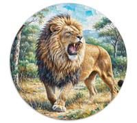 African Lion 1000 Pieces Jigsaw Puzzles For Adults Challenging Game Stress Relieving Entertainment Cultivate The Spirit of Teamwork for Men, Women, Elders, Seniors 1000pcs (67.5x67.5cm)