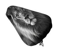 African Lion - Coprisedile per bicicletta, impermeabile, con coulisse, per pioggia, neve, polvere, per mountain bike e bici da strada, colore: bianco e nero