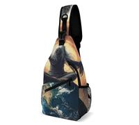 African Magic Space Earth Power Woman Abstract Painting Uomo Donna Borsa A Tracolla Multitasche Borsa Monospalla Leggera Sling Bag Per Campeggio Viaggio Lavoro