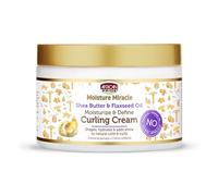 African Pride - Crema Moisture Miracle con burro di karitè e olio di semi di lino per idratare e definire i capelli ricci