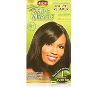 African Pride Olive Miracle Deep Conditioning 1Touch Up Relaxer Kit per Capelli Ricci