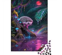 African Pygmy Hedgehog Puzzle Di 1000 Pezzi Puzzle in Legno Tropical Rain Forest Regali Festa Della Mamma Puzzle Paesaggio Sfida Per Adulti Regalo Per Lui E Per Lei +14 Anni 1000pcs (75x50cm)
