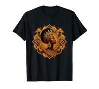 African Queen Afro Dea Tribale Giraffa Mandala Maglietta
