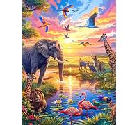 African Safari Animals at Sunset Puzzle 300 Pezzi Sfida Impossibile Difficile Wildlife Pet Cute Rompicapo Per Adulti Amanti Del Puzzle Rilassamento E Stimolo Intellettuale Regalo Lui 300 PCS