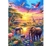 African Safari Animals at Sunset Puzzle 500 Pezzi Sfida Rompicapo Difficile Wildlife Pet Cute Rompicapo Per Esperti Stimolo Intellettuale Esercizio Mentale Regalo Per 500 PCS