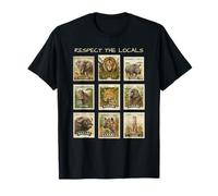 African Safari Big 5 Francobolli Vintage Vintage Wildlife Postage Maglietta