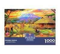 African Safari Scene Non Fading Material Fun Relaxing Activity, Reducing Anxiety And Enjoying Calm Time 38x26cm/1000pcs