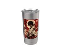 African Samurai Japanese Warrior Anime Katana Ronin Bicchiere termico in acciaio inox doppia parete