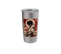 African Samurai Japanese Warrior Anime Katana Ronin Bicchiere termico in acciaio inox doppia parete