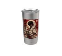 African Samurai Japanese Warrior Anime Katana Ronin Bicchiere termico in acciaio inox doppia parete