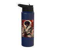 African Samurai Japanese Warrior Anime Katana Ronin Stainless Steel Insulated Water Bottle