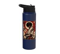 African Samurai Japanese Warrior Anime Katana Ronin Stainless Steel Insulated Water Bottle