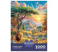 African Savanna Animales Puzzle 1000 Pezzi, Jigsaw Puzzle Ad Alta Difficoltà Regali Per Adulti E Adolescenti, Home Giochi 38x26cm/1000pcs
