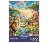 African Savanna Animales Puzzle Da 1000 Pezzi - Puzzle Ad Alta Difficoltà,Giochi StimolFormicai Per Tutta La Famiglia 70x50cm/1000pcs