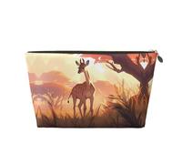 African Savannah Giraffe modello vitello borsa cosmetica da donna borsa in pelle borsa portatile grande capacità cerniera borsa da viaggio borsa portaoggetti, oro, taglia unica, Oro, Taglia unica