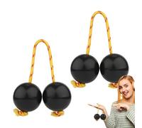African Shaker, Rhythmic Ball, 2-Pair Abs Kashaka Instrument, Double Gourd Hand Percussion Balls, Music Egg Maker For Parties, Weddings, Performances, Dance, Kids, 1.97 Inches