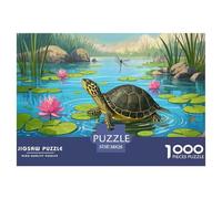 African Sideneck Turtle 1000 Pezzi Puzzle Classici Animali Divertenti Per Uomo E Donna Difficoltà Sfida Per Adulti E Bambini Da 14 Anni E Più Decorazione Domestica Regalo Per Amore E Amico 38x26cm/1