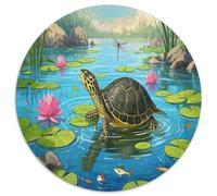 African Sideneck Turtle 1000 Pezzis Puzzle Rotondo Per Bambini Animali Di Tutto Il Mondo Per Regali Educativi Difficile E Impossibile Idea Regalo Per Lei O Lui 1000pcs (67.5x67.5cm)