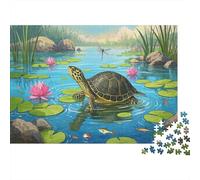 African Sideneck Turtle Puzzle 1000 Pezzi Puzzle Per Adulti E Ragazzi Swamp Land Puzzle In Legno Rilassamento E Intelligence Decorazione Della Famiglia 1000pcs (75x50cm)