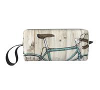 African Textile Patchwork Stampe Viaggio Trucco Sacchetto di Trucco, Portatile Semplice Cerniera Trucco Organizer Caso per le Donne, In legno, voglio andare in bicicletta, One Size, Astuccio per