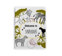 African Welcom to Savanna Pinto Leopard Wildlife Notebook Gum Cover Diario con copertina morbida