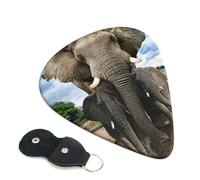African Wild Animals Elephant Guitar Plettrum, 6 plettri per chitarra, stampati su entrambi i lati, per chitarra elettrica, basso, ukulele (0,46 mm, 0,71 mm, 0,96 mm)