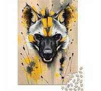 African Wild Dog Puzzle 1000 Pezzi Carta per Adulti Stile Artistico Gioco di Puzzle 1000 Pezzi Decorazione Casa Regalo Famiglia 70x50cm/1000pcs
