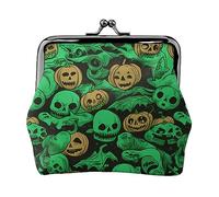 Africano A Righe Stampato Moneta Borsa Per Le Donne Del Raccoglitore Della Borsa Del Raccoglitore Dell'unità di elaborazione, Zucca di Halloween dell'orrore del fantasma verde, Taglia unica, Vintage