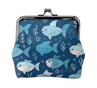 Africano A Righe Stampato Moneta Borsa Per Le Donne Del Raccoglitore Della Borsa Del Raccoglitore Dell'unità di elaborazione, Pesce Blu Carino, Taglia unica, Vintage