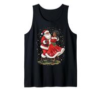 Africano, Americano, Santa, Ballare, con, Signora Claus per Natale Canotta
