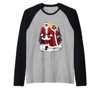 Africano, Americano, Santa, Ballare, con, Signora Claus per Natale Maglia con Maniche Raglan