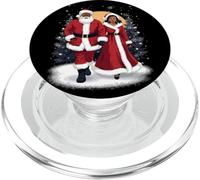 africano, americano, santa, ballare, con, signora Claus per Natale PopSockets PopGrip per MagSafe