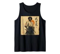 Africano Samurai Guerriero Katana Giapponese Nero Anime Bushido Canotta