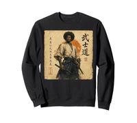 Africano Samurai Guerriero Katana Giapponese Nero Anime Bushido Felpa