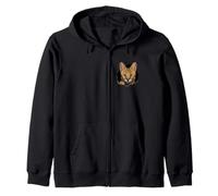 Africano Serval Breaking Through Torn Hole Wild Cat Graphic Felpa con Cappuccio