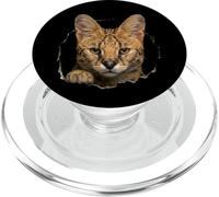 Africano Serval Breaking Through Torn Hole Wild Cat Graphic PopSockets PopGrip per MagSafe