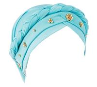 Africano Turbante Cappelli Per Le Donne Pre Legato Treccia Perline Chemo Headwrap Cancro Beanies Copricapo Foulard