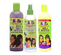 Africa's Best Kids Organic - Set di 3 trattamenti per capelli per bambini, shampoo per la cura dei capelli Ultimate Moisture al burro di karite/balsamo 2 in 1/lozione per capelli idrante e districante