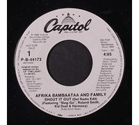 AFRIKA BAMBAATAA AND FAMILY - shout it out / same 45 rpm single